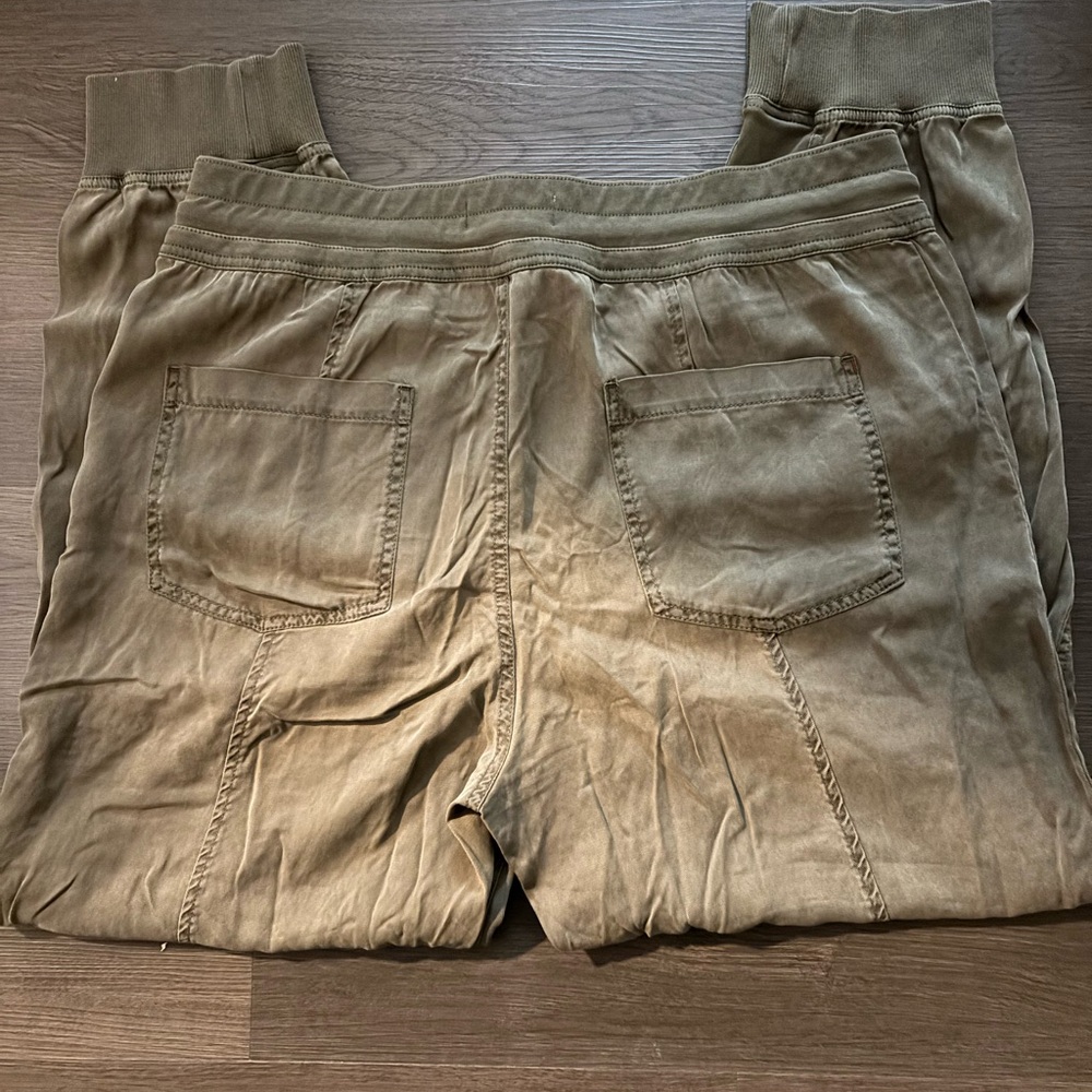 Anthropologie Nomad Olive Green High Rise Drawstring Joggers Sz XL Tall - Picture 5 of 6